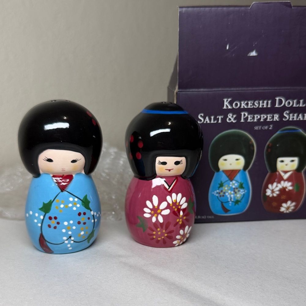 Kokeshi Doll Salt and Pepper Shakers